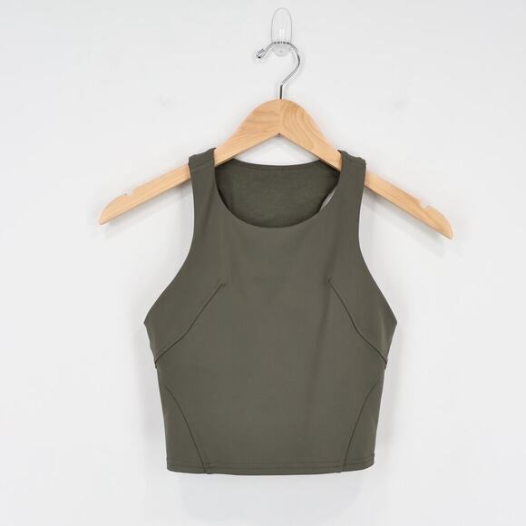 Lululemon Invigorate Training Tank Top Olive Army Green Size 4 - Picture 1 of 5
